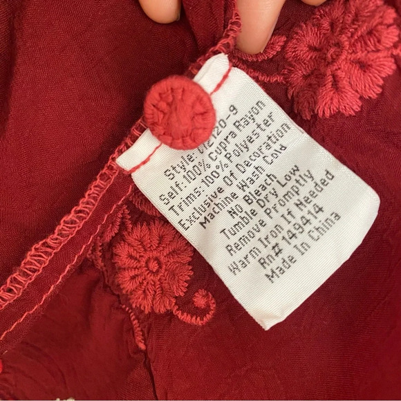 Johnny Was - Nasiba 3/4-Sleeve Embroidered Blouse - Picture 11 of 11